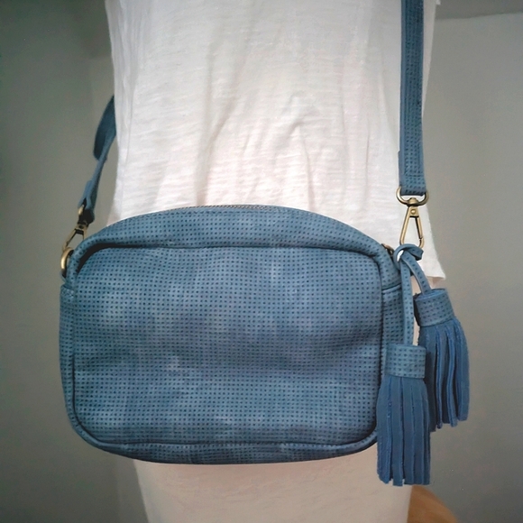 Nori Perforated Faux Suede Crossbody Purse from Anthropologie - Picture 6 of 15